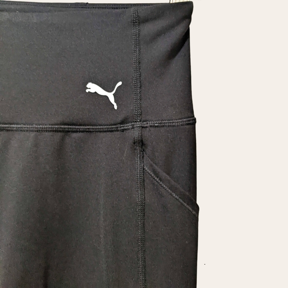 Puma Black Yoga Leggings Running Activewear Full Length Small with Pockets - Picture 3 of 8